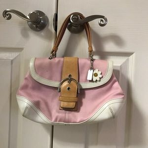 Authentic Coach Pink Fabric Purse